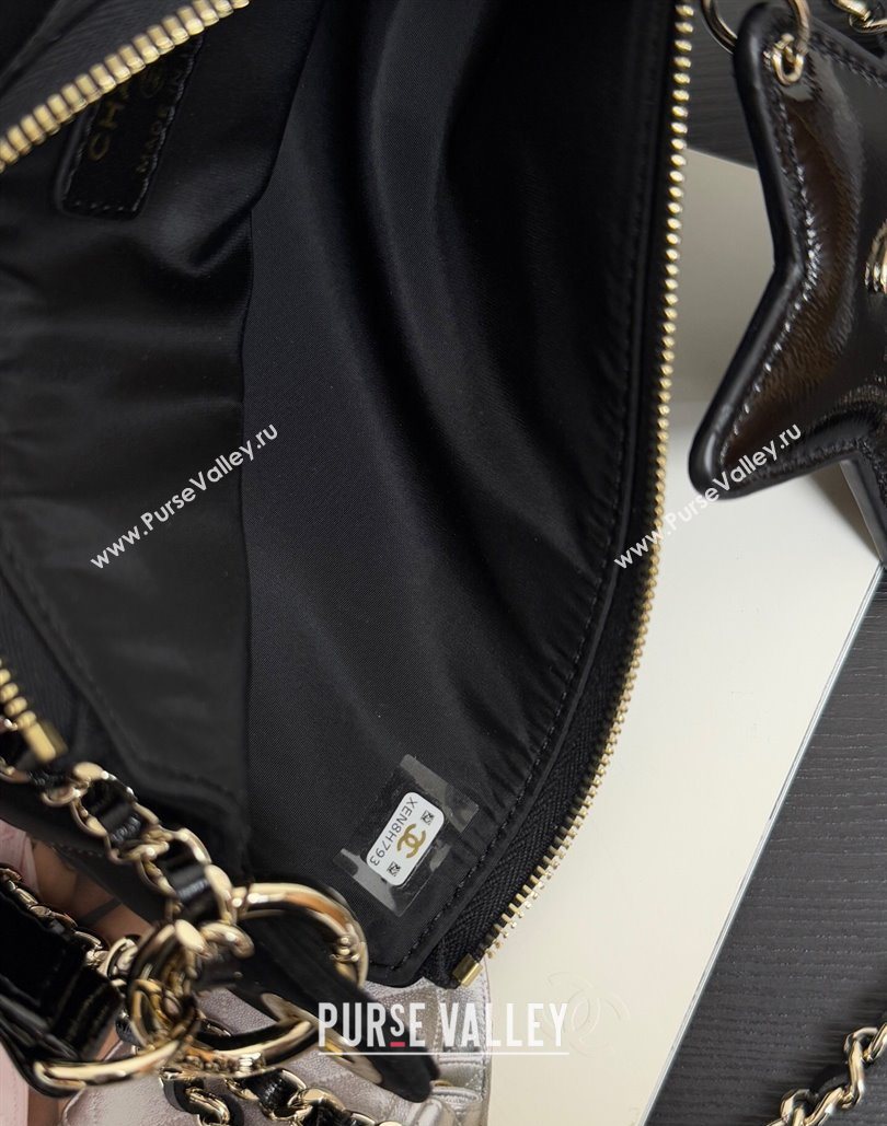 Chanel Velvet-Effect Nylon Clutch with Chain AP4791 Black 2025 (yezi-251127007)