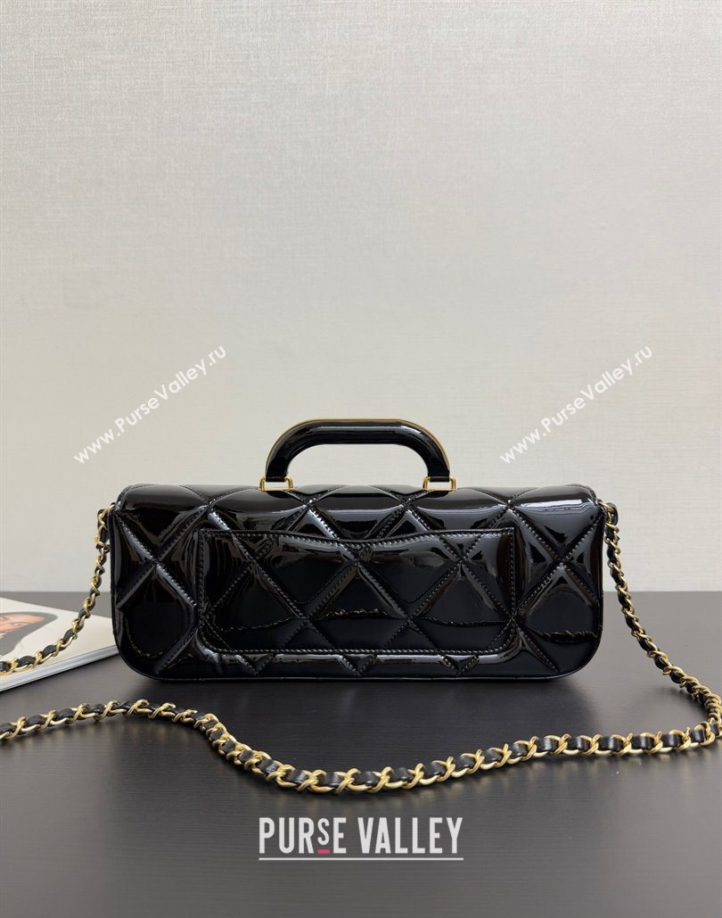 Chanel Mirror Calfskin Large Flap Bag with Top Handle Black 2025 AS5807 (yezi-251127046)