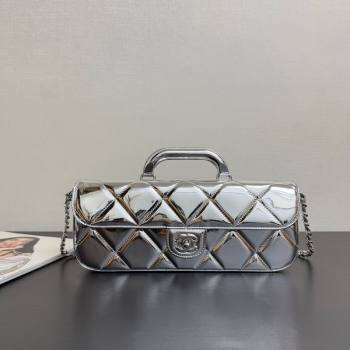 Chanel Metallic Mirror Calfskin Large Flap Bag with Top Handle Silver 2025 AS5807 (yezi-251127047)