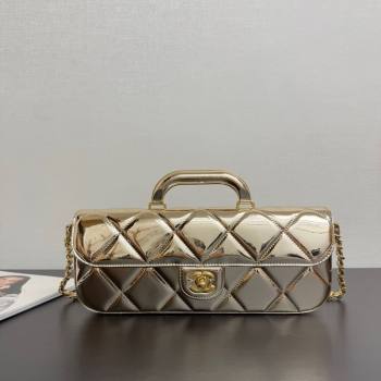 Chanel Metallic Mirror Calfskin Large Flap Bag with Top Handle Gold 2025 AS5807 (yezi-251127048)