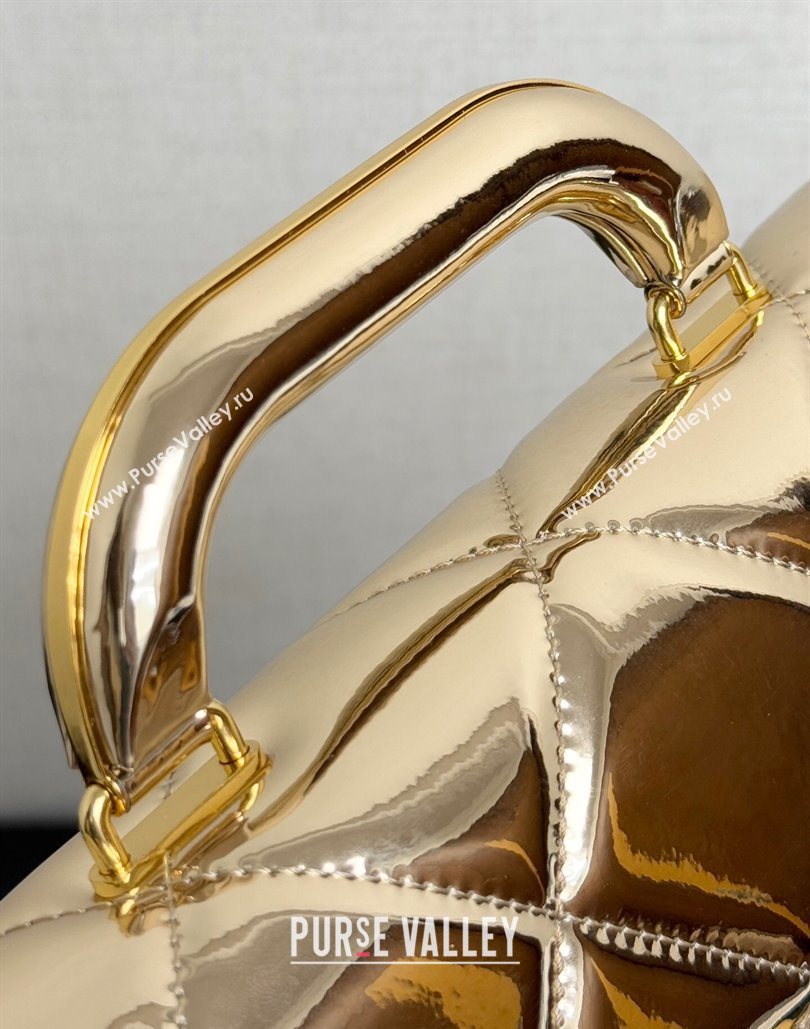 Chanel Metallic Mirror Calfskin Large Flap Bag with Top Handle Gold 2025 AS5807 (yezi-251127048)