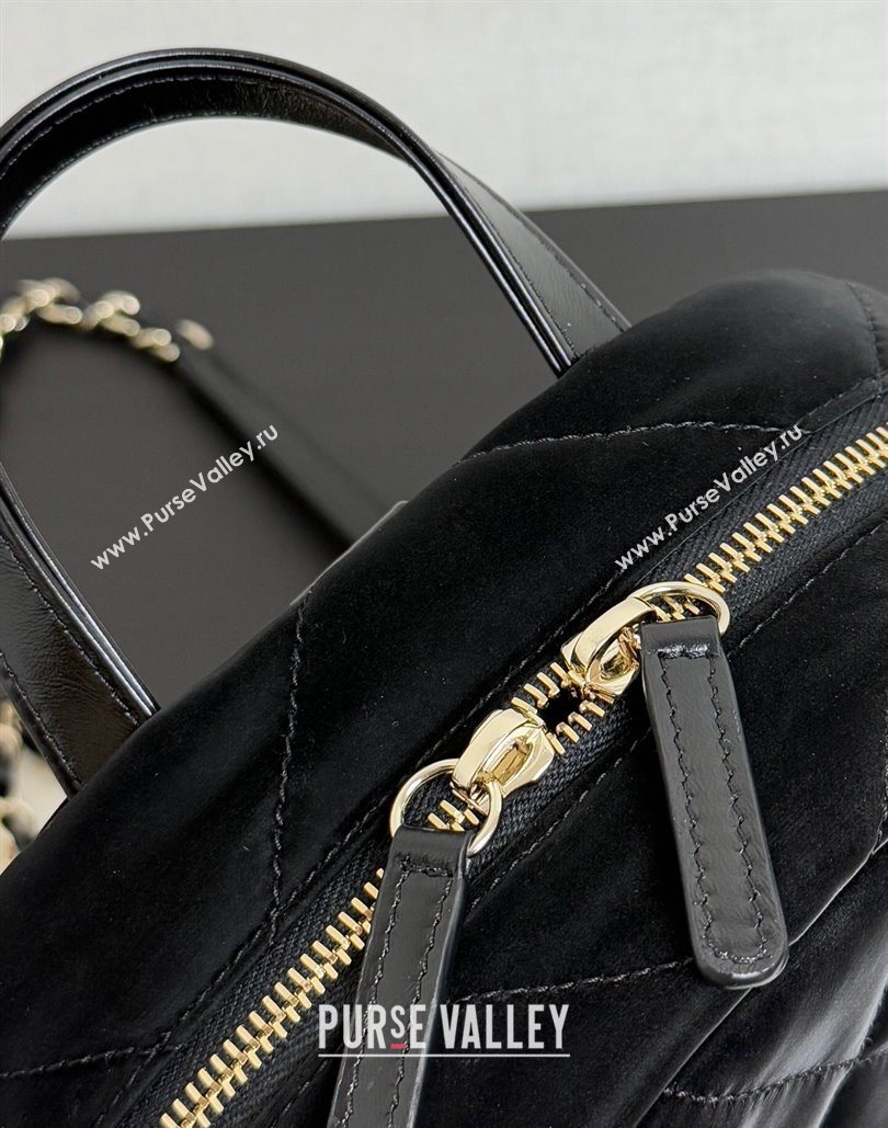 Chanel Velvet-Effect Nylon Backpack Bag AS5679 Black 2025 (yezi-251127008)