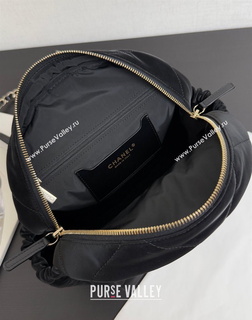 Chanel Velvet-Effect Nylon Backpack Bag AS5679 Black 2025 (yezi-251127008)