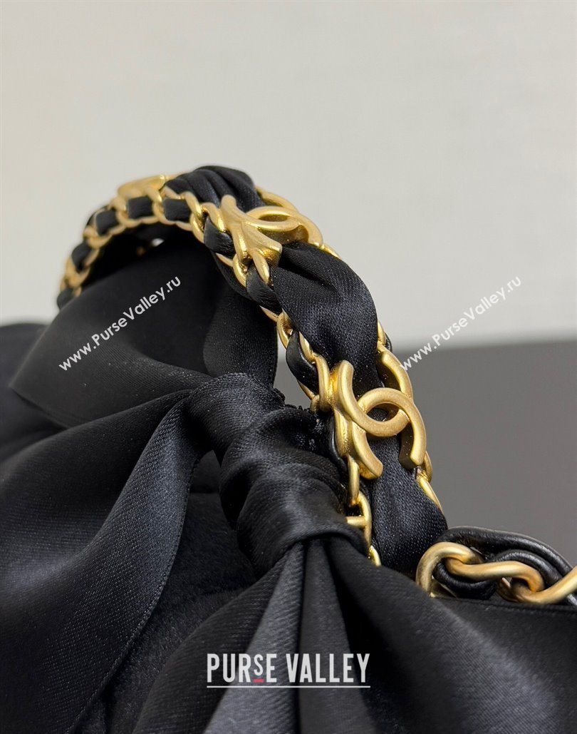 Chanel Velvet Mini Flap Bag with Top Handle with Bow Black 2025 AS5875 (yezi-251127010)