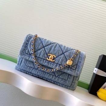 Chanel Washed Denim Maxi Flap bag Light Blue 2025 AS5734 (yezi-251127068)