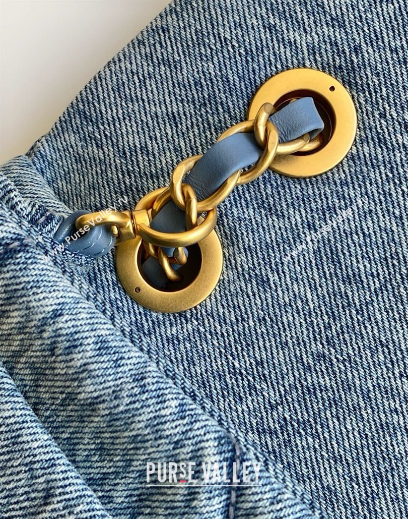 Chanel Washed Denim Maxi Flap bag Light Blue 2025 AS5734 (yezi-251127068)