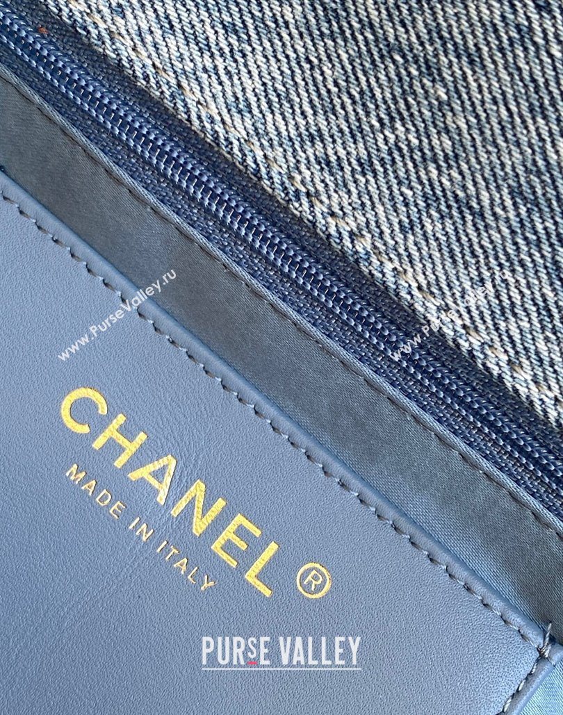 Chanel Washed Denim Maxi Flap bag Light Blue 2025 AS5734 (yezi-251127068)