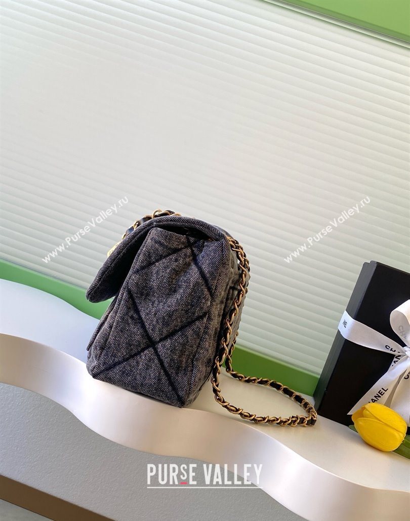 Chanel Washed Denim Maxi Flap bag Black 2025 AS5734 (yezi-251127069)