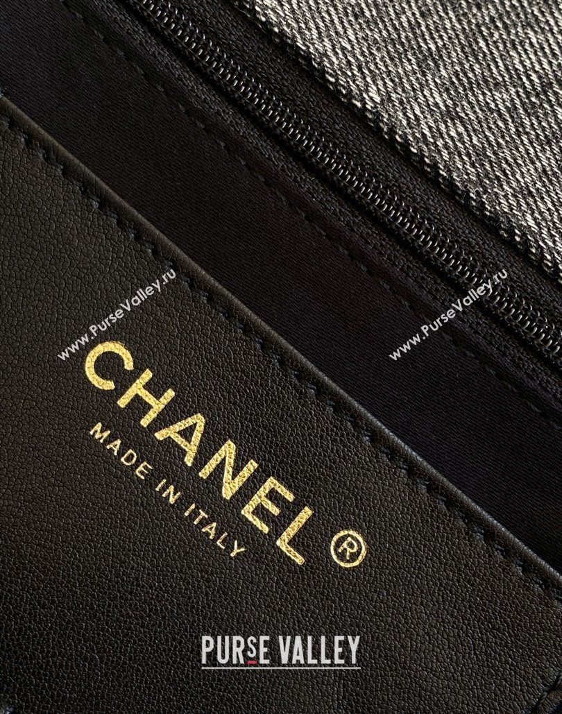 Chanel Washed Denim Maxi Flap bag Black 2025 AS5734 (yezi-251127069)