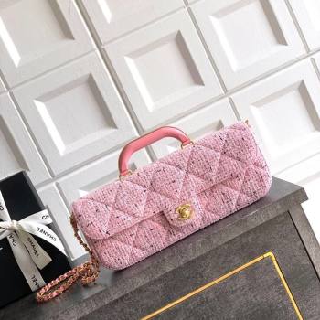 Chanel Tweed Large Flap Bag with Top Handle Pink 2025 AS5807 (yezi-251127057)