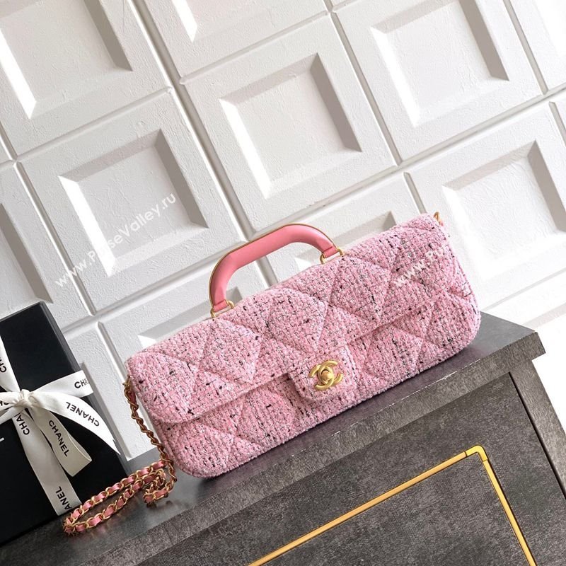 Chanel Tweed Large Flap Bag with Top Handle Pink 2025 AS5807 (yezi-251127057)