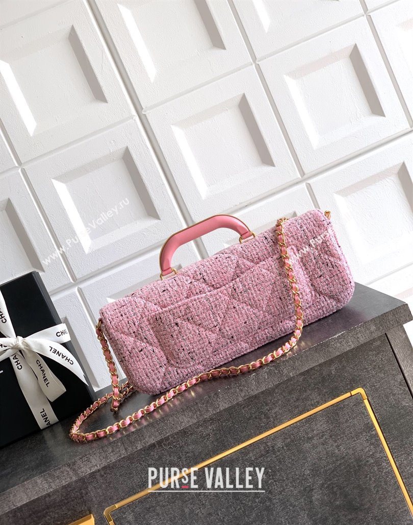 Chanel Tweed Large Flap Bag with Top Handle Pink 2025 AS5807 (yezi-251127057)