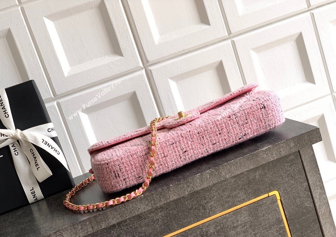 Chanel Tweed Large Flap Bag with Top Handle Pink 2025 AS5807 (yezi-251127057)
