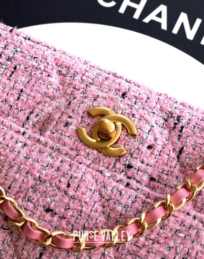 Chanel Tweed Large Flap Bag with Top Handle Pink 2025 AS5807 (yezi-251127057)