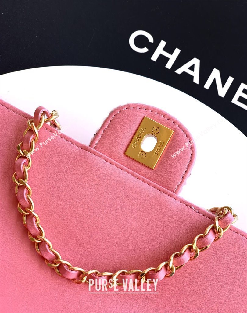 Chanel Tweed Large Flap Bag with Top Handle Pink 2025 AS5807 (yezi-251127057)