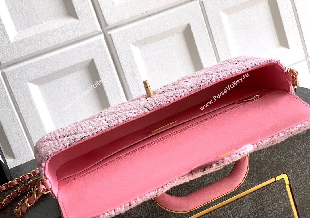 Chanel Tweed Large Flap Bag with Top Handle Pink 2025 AS5807 (yezi-251127057)
