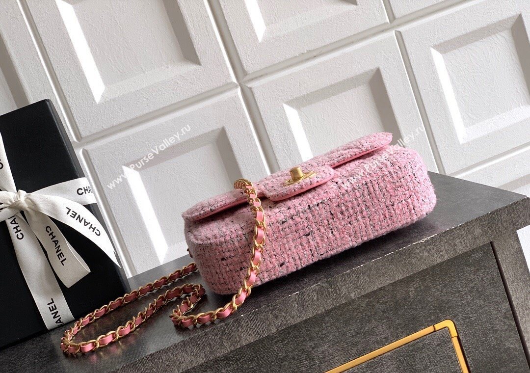 Chanel Tweed Mini Flap Bag with Top Handle Pink 2025 AS5805 (yezi-251127058)