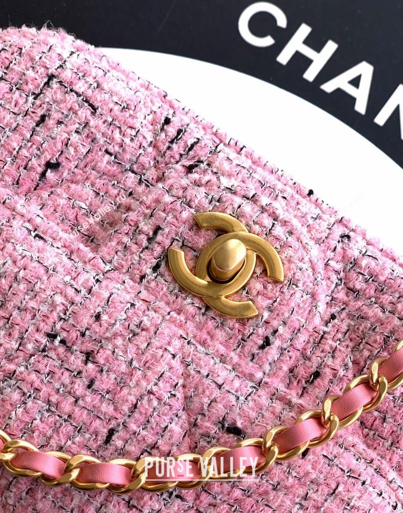Chanel Tweed Mini Flap Bag with Top Handle Pink 2025 AS5805 (yezi-251127058)