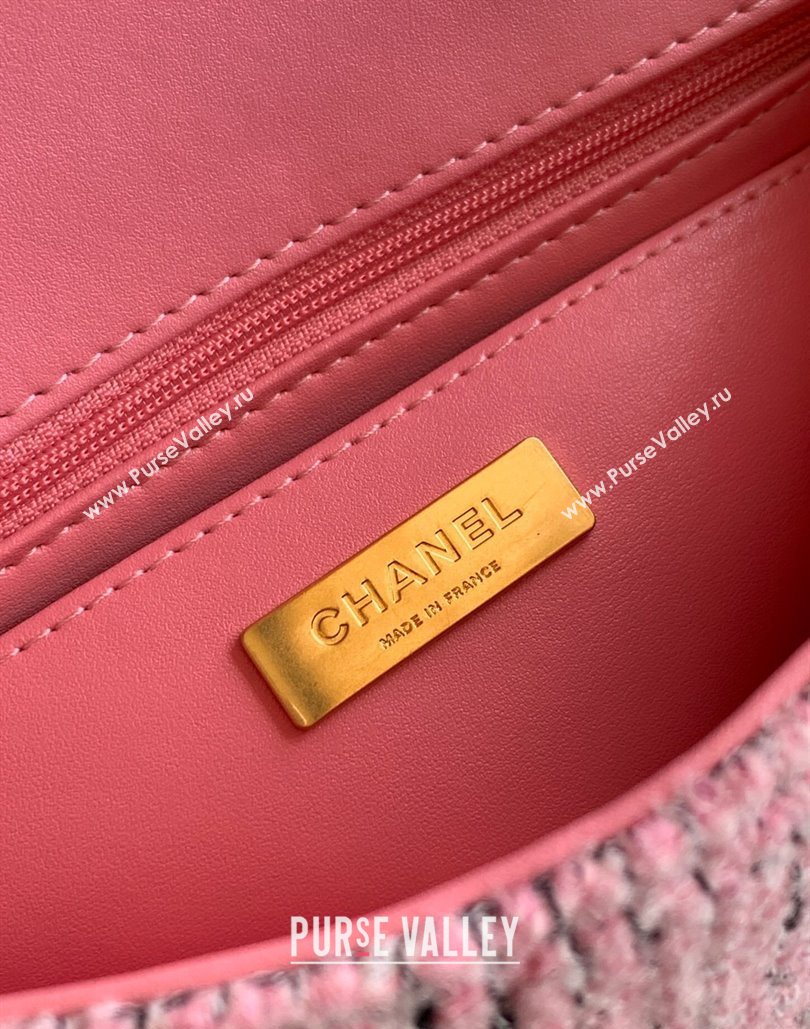 Chanel Tweed Mini Flap Bag with Top Handle Pink 2025 AS5805 (yezi-251127058)