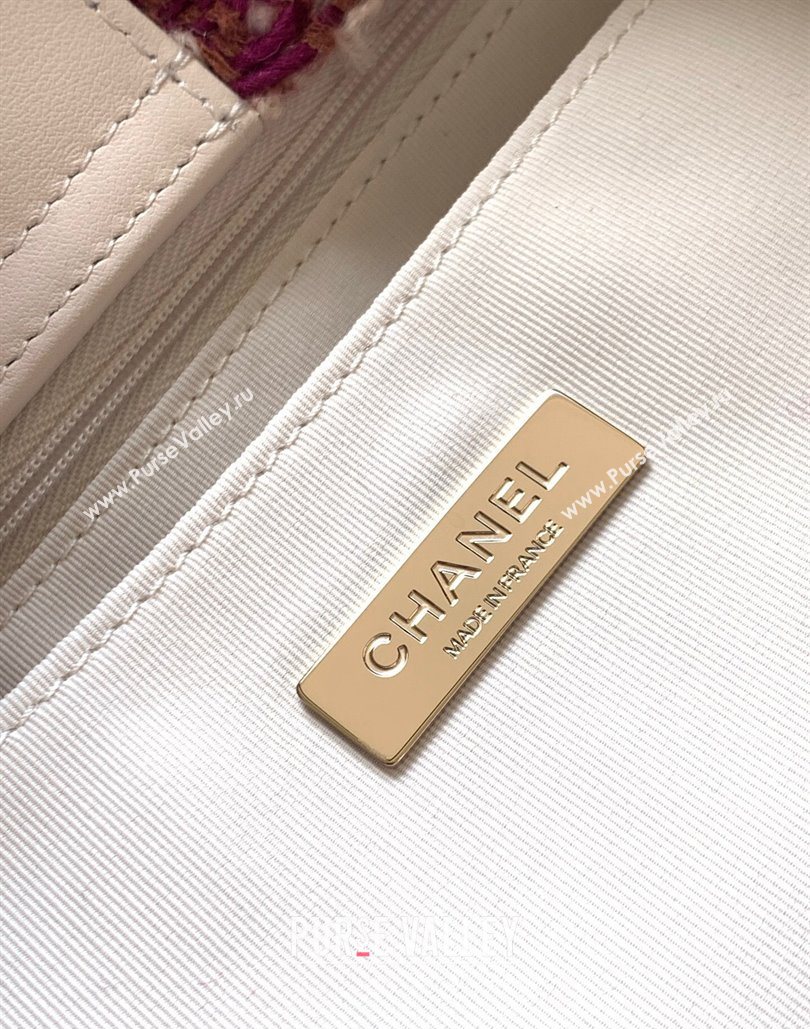 Chanel Tweed Shearling Small Shopping Bag Fuschia/Pink 2025 AS5688 (yezi-251127085)