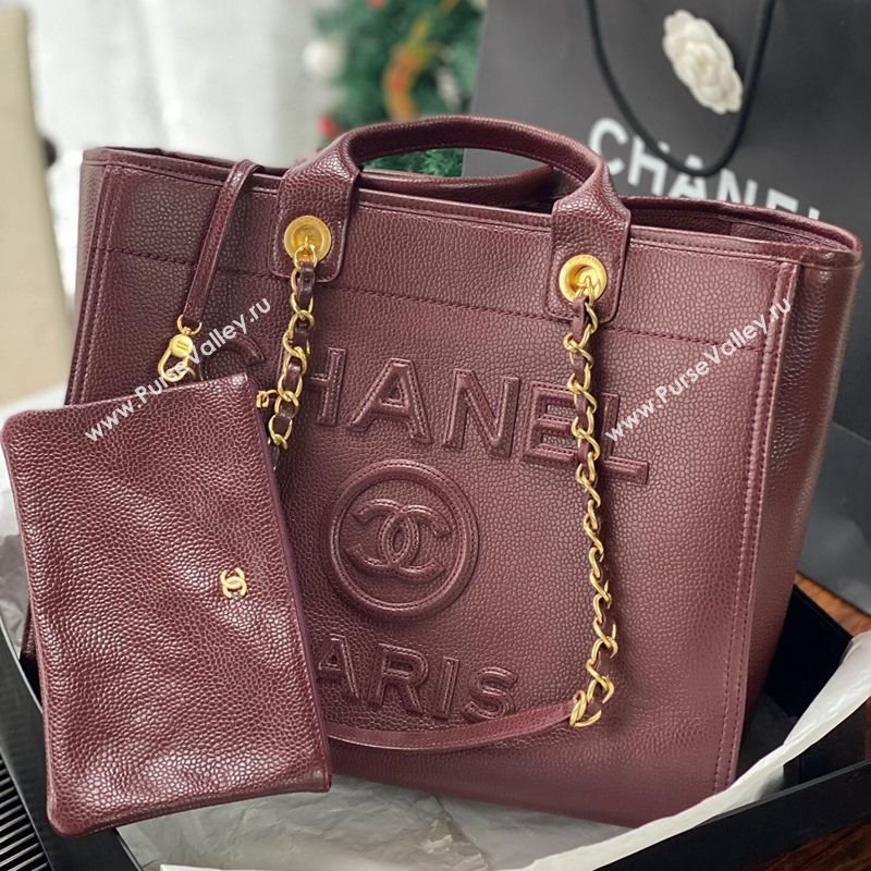 Chanel Deauville Grained Calfskin Medium Shopping Bag Dark Brown 2025 A66941 (yezi-251127089)