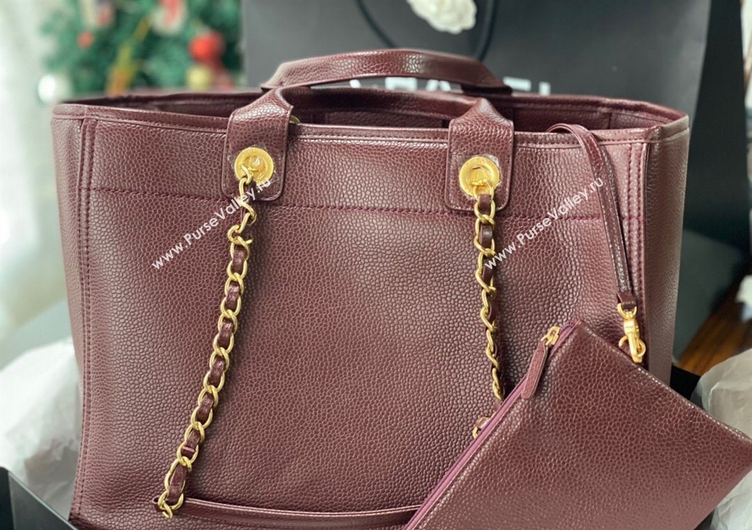 Chanel Deauville Grained Calfskin Medium Shopping Bag Dark Brown 2025 A66941 (yezi-251127089)