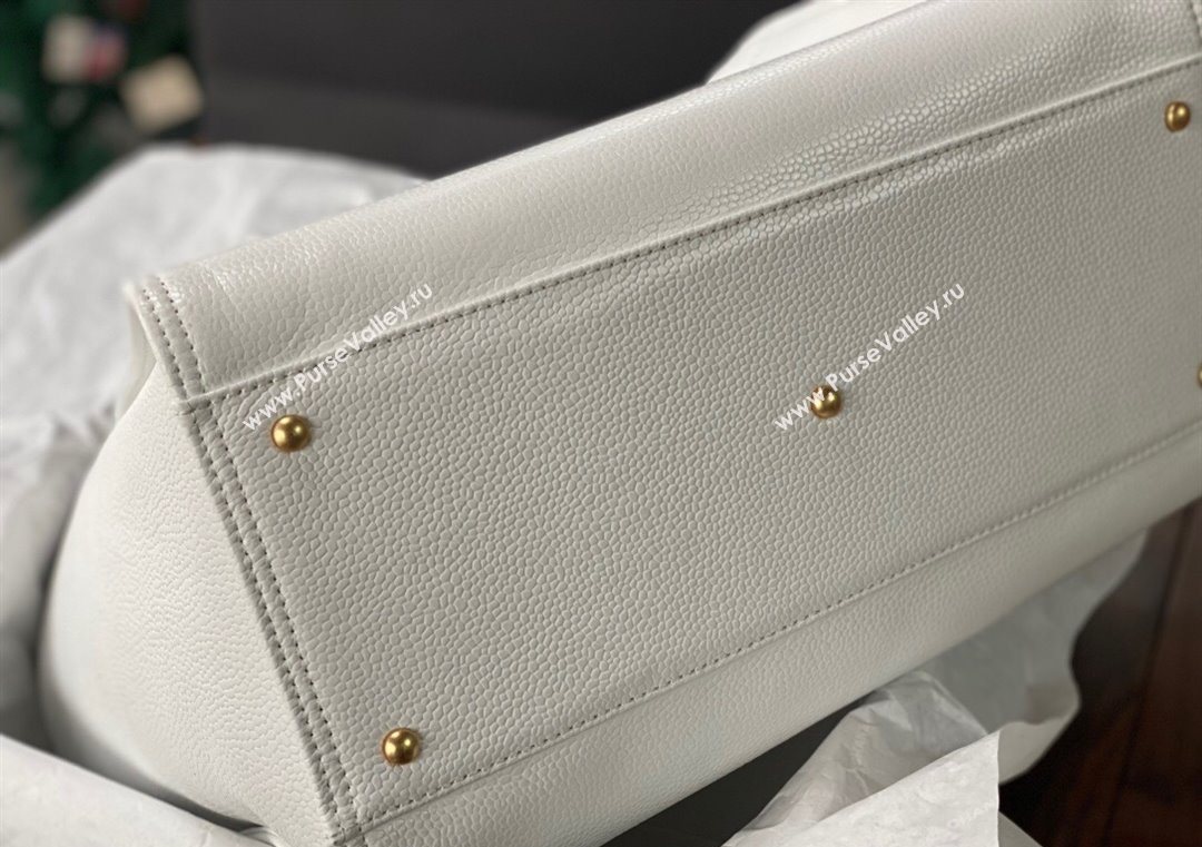 Chanel Deauville Grained Calfskin Medium Shopping Bag White 2025 A66941 (yezi-251127090)