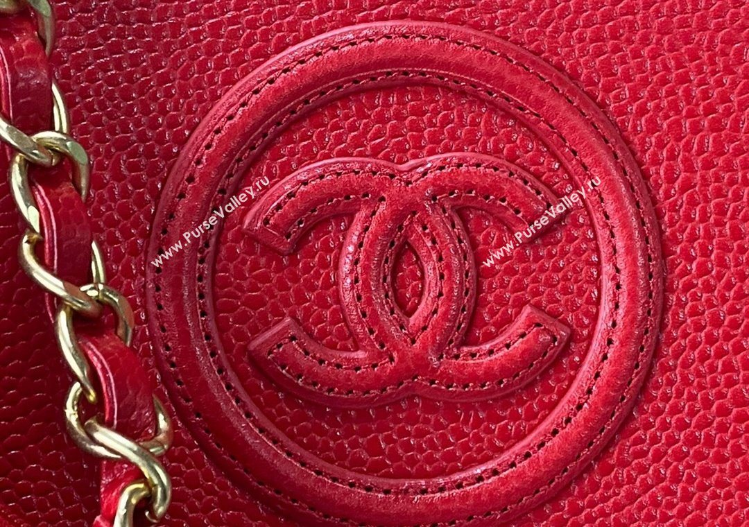 Chanel Deauville Grained Calfskin Medium Shopping Bag Red 2025 A66941 (yezi-251127091)