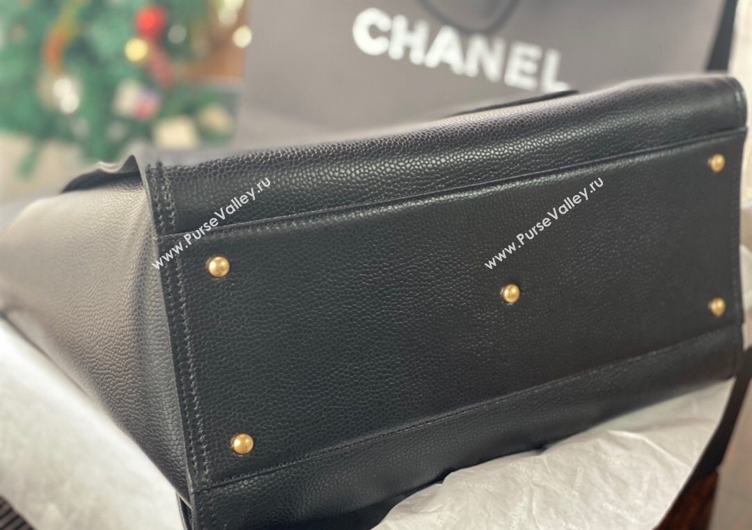 Chanel Deauville Grained Calfskin Medium Shopping Bag Black 2025 A66941 (yezi-251127092)