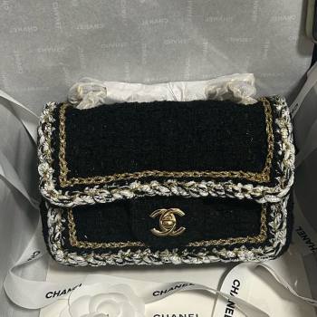 Chanel Tweed Small Flap Bag A01113 Black 2025 1127 (yezi-251127029)