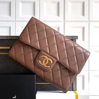 Chanel Calfskin Leather Large Clutch Brown 2025 AP4944 (yezi-251127138)