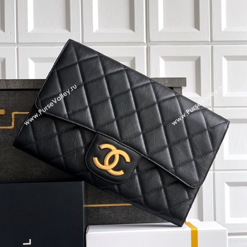 Chanel Calfskin Leather Large Clutch Black 2025 AP4944 (yezi-251127141)