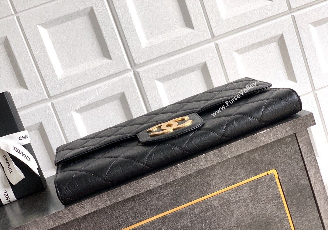 Chanel Calfskin Leather Large Clutch Black 2025 AP4944 (yezi-251127141)