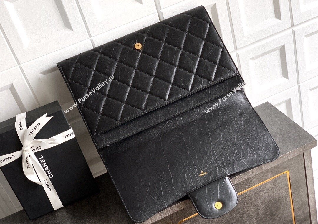 Chanel Calfskin Leather Large Clutch Black 2025 AP4944 (yezi-251127141)