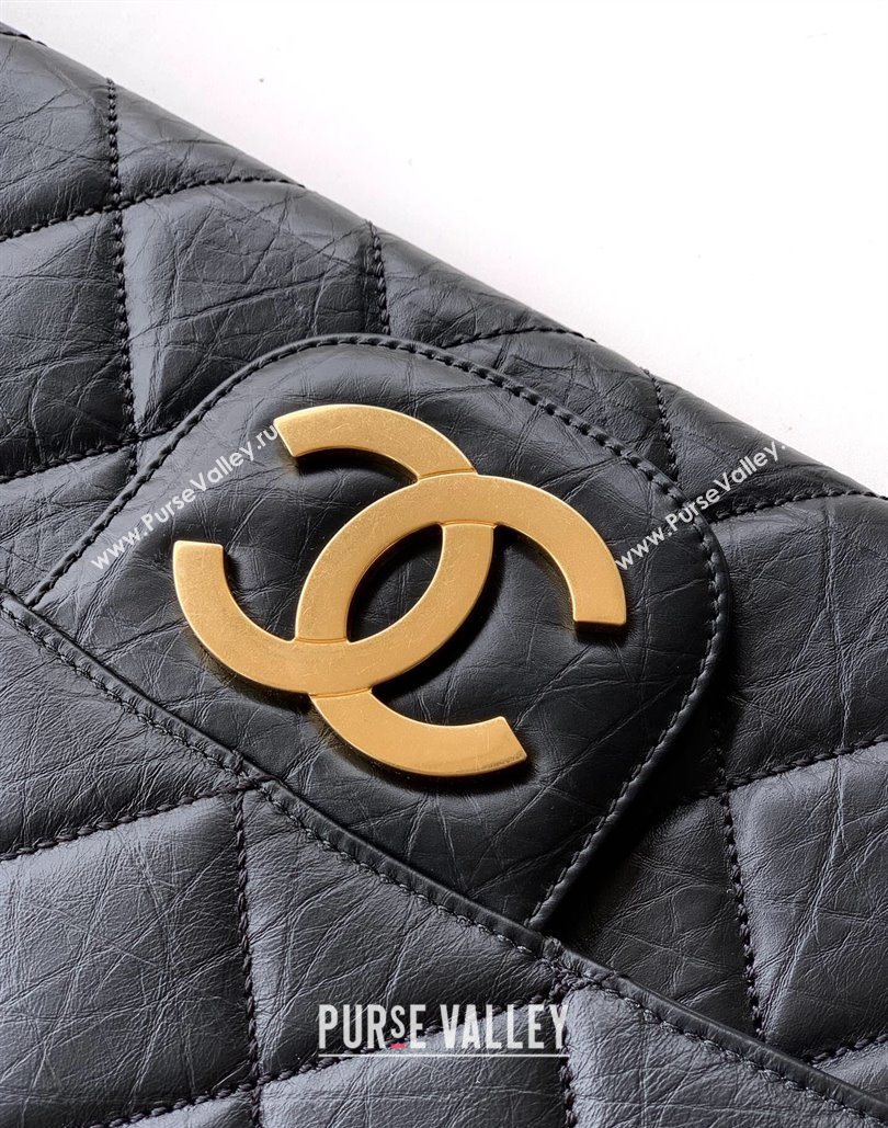 Chanel Calfskin Leather Large Clutch Black 2025 AP4944 (yezi-251127141)