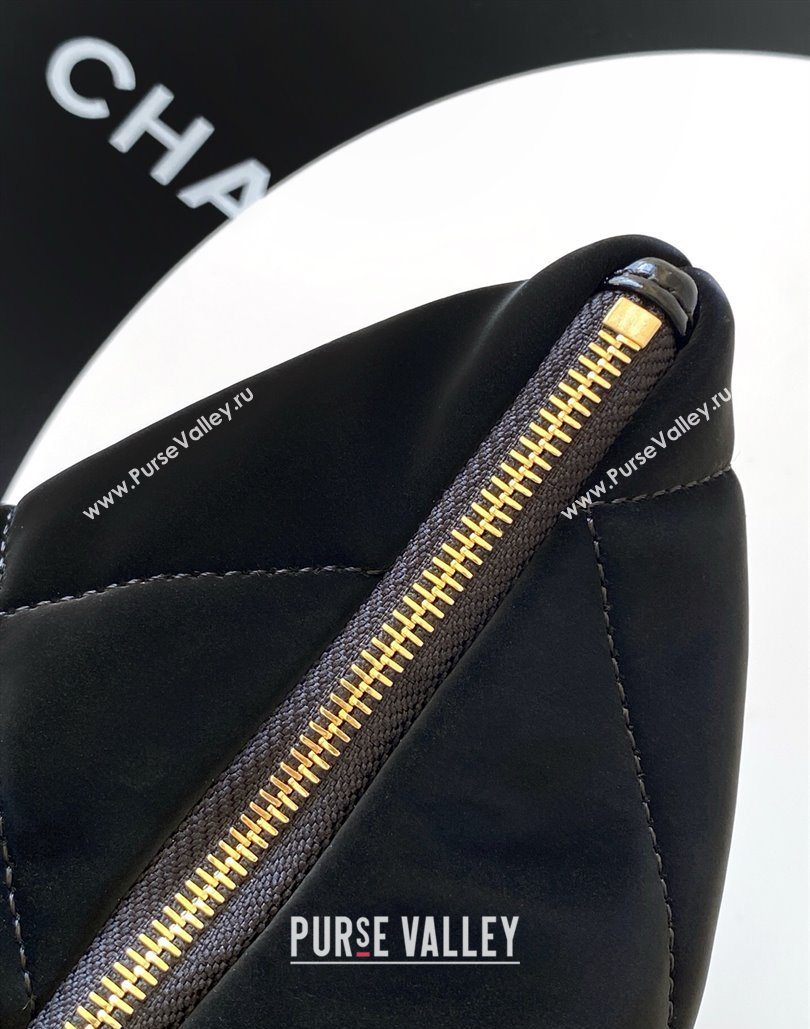 Chanel Velvet-Effect Nylon Small Zipped Case Black 2025 AP4847 (yezi-251127009)