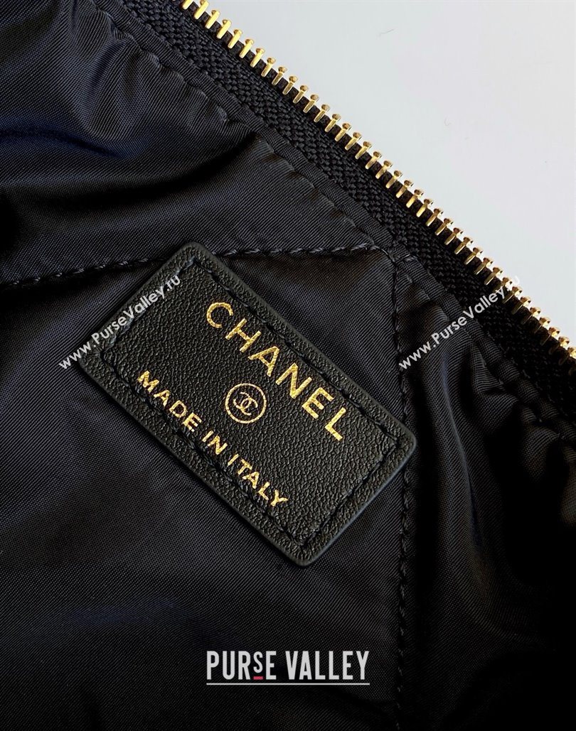 Chanel Velvet-Effect Nylon Small Zipped Case Black 2025 AP4847 (yezi-251127009)