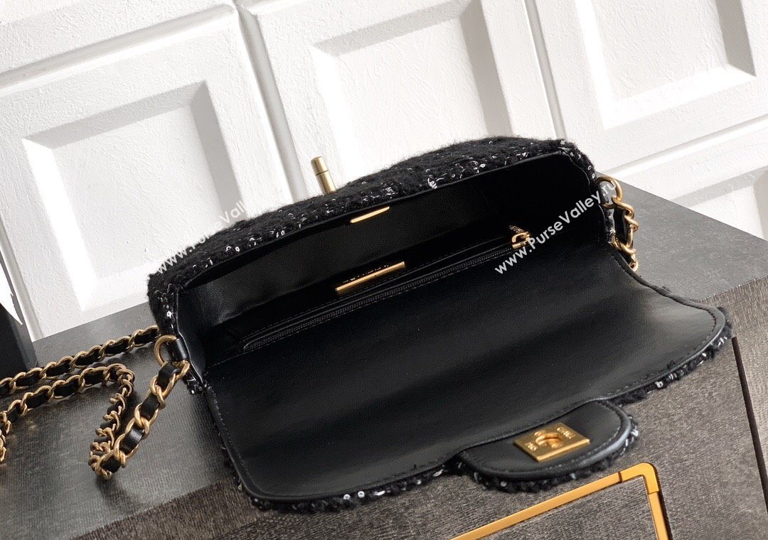Chanel Tweed Mini Flap Bag with Top Handle Black 2025 AS5805 (yezi-251127054)