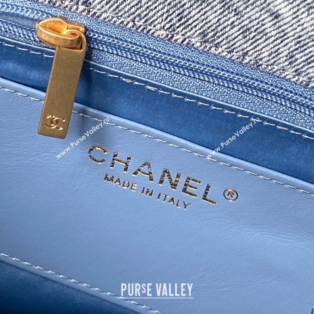 Chanel Washed Denim Maxi Flap bag with Pockets Blue2 2025 AS5727 (SSZ-251127063)