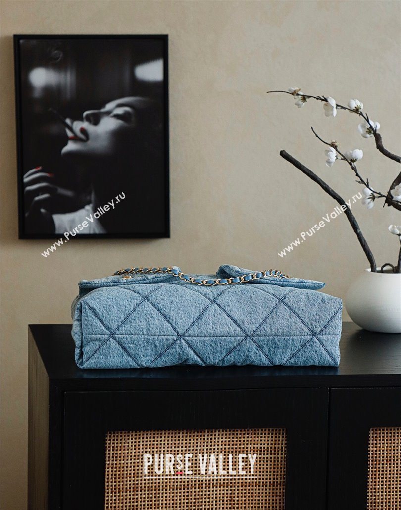 Chanel Washed Denim Shopping Bag with Pockets Light Blue 2025 AS5740 (yezi-251127065)