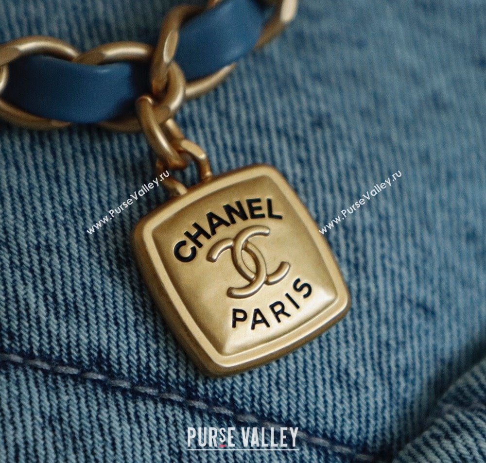 Chanel Washed Denim Shopping Bag with Pockets Light Blue 2025 AS5740 (yezi-251127065)