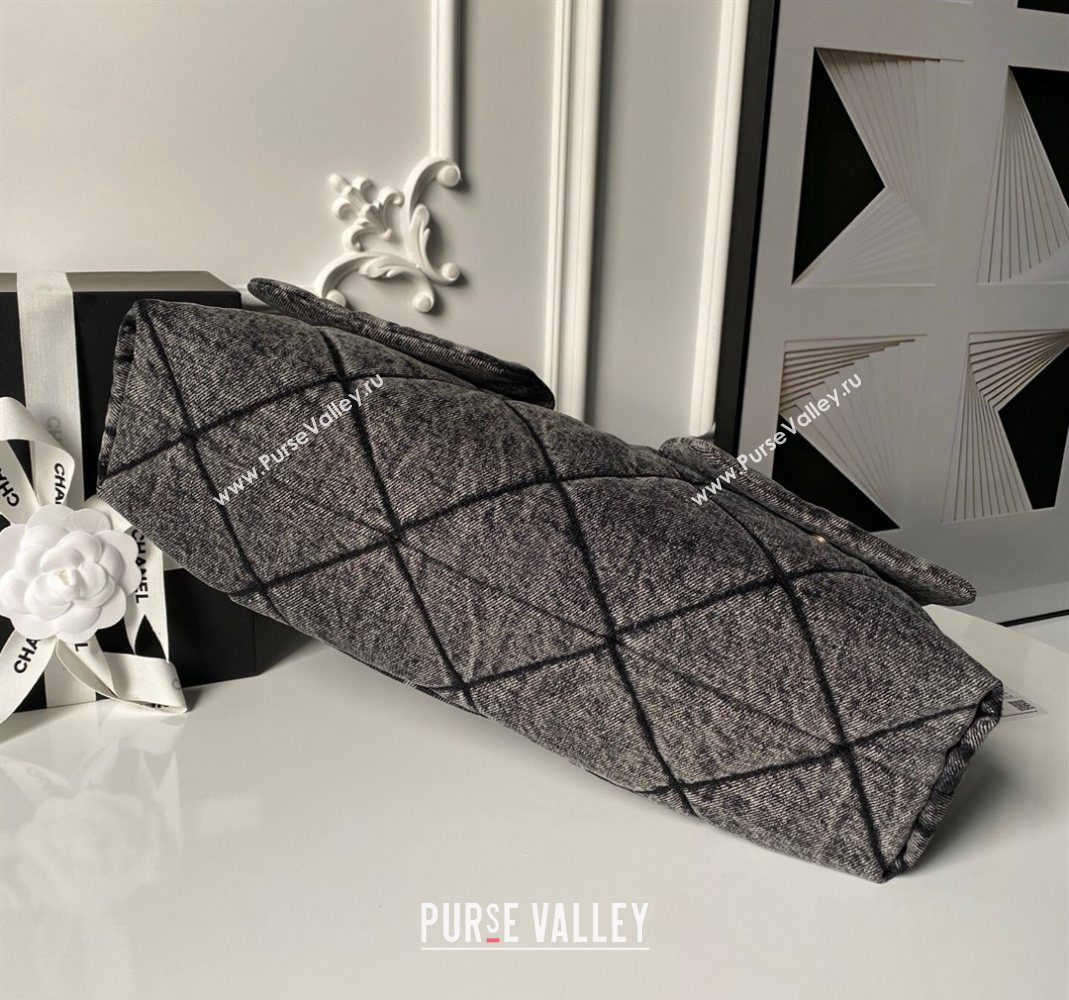 Chanel Washed Denim Shopping Bag with Pockets Black 2025 AS5740 (yezi-251127066)