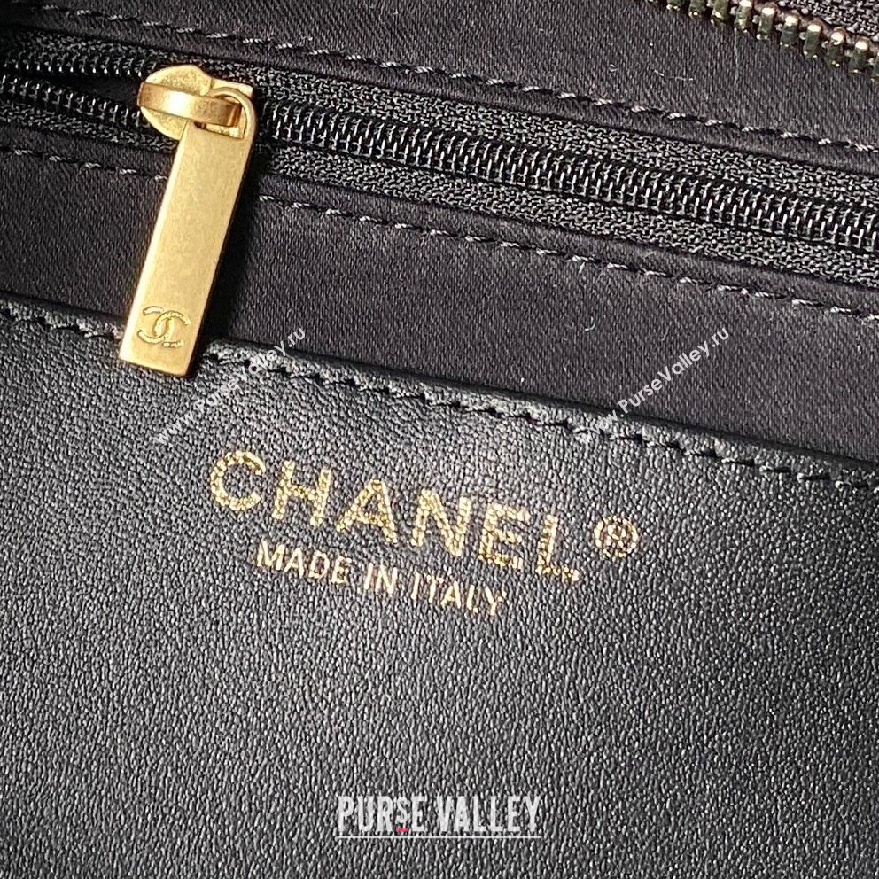 Chanel Washed Denim Shopping Bag with Pockets Black 2025 AS5740 (yezi-251127066)