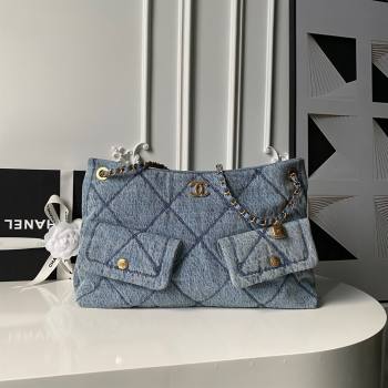 Chanel Washed Denim Shopping Bag with Pockets Blue2 2025 AS5740 (SSZ-251127067)