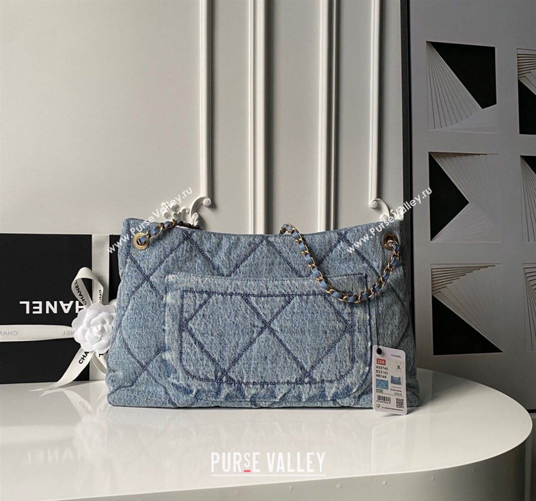 Chanel Washed Denim Shopping Bag with Pockets Blue2 2025 AS5740 (SSZ-251127067)