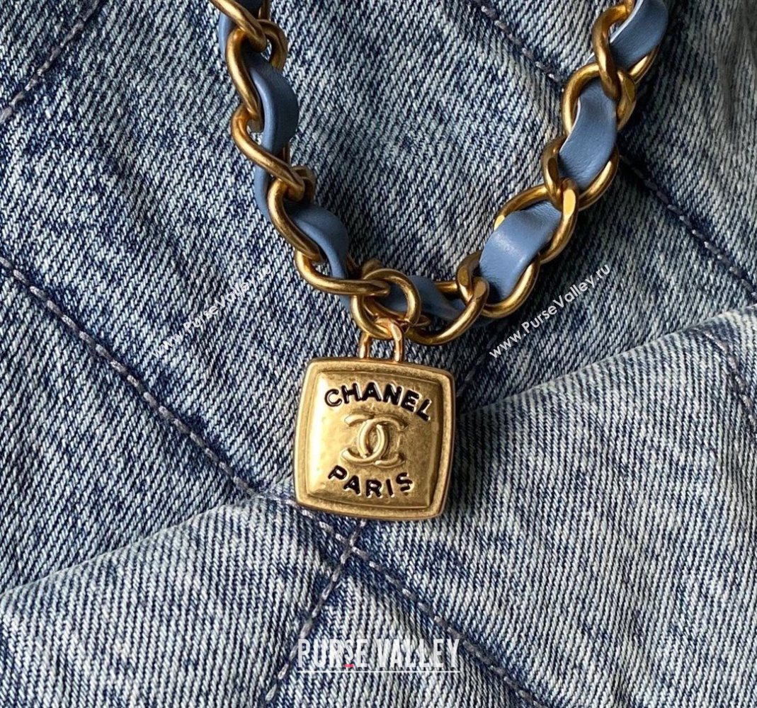 Chanel Washed Denim Shopping Bag with Pockets Blue2 2025 AS5740 (SSZ-251127067)