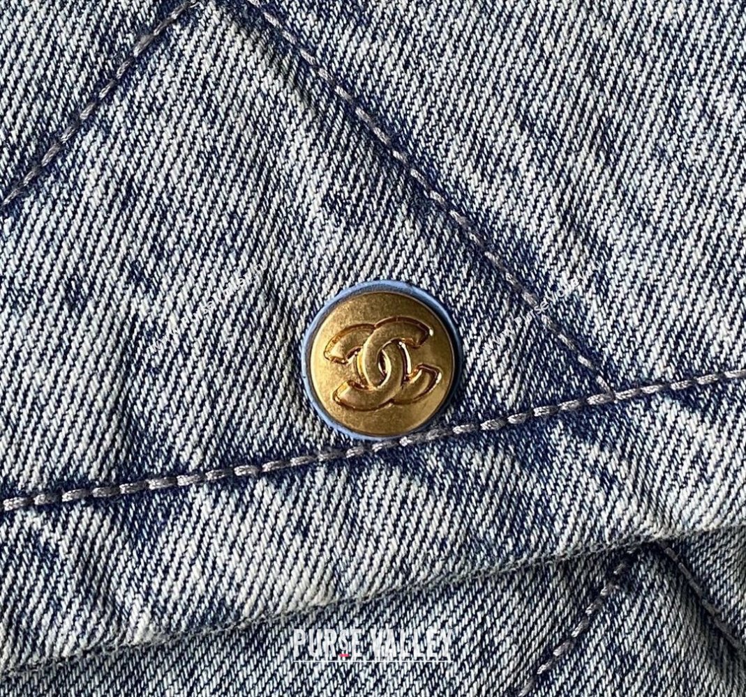 Chanel Washed Denim Shopping Bag with Pockets Blue2 2025 AS5740 (SSZ-251127067)