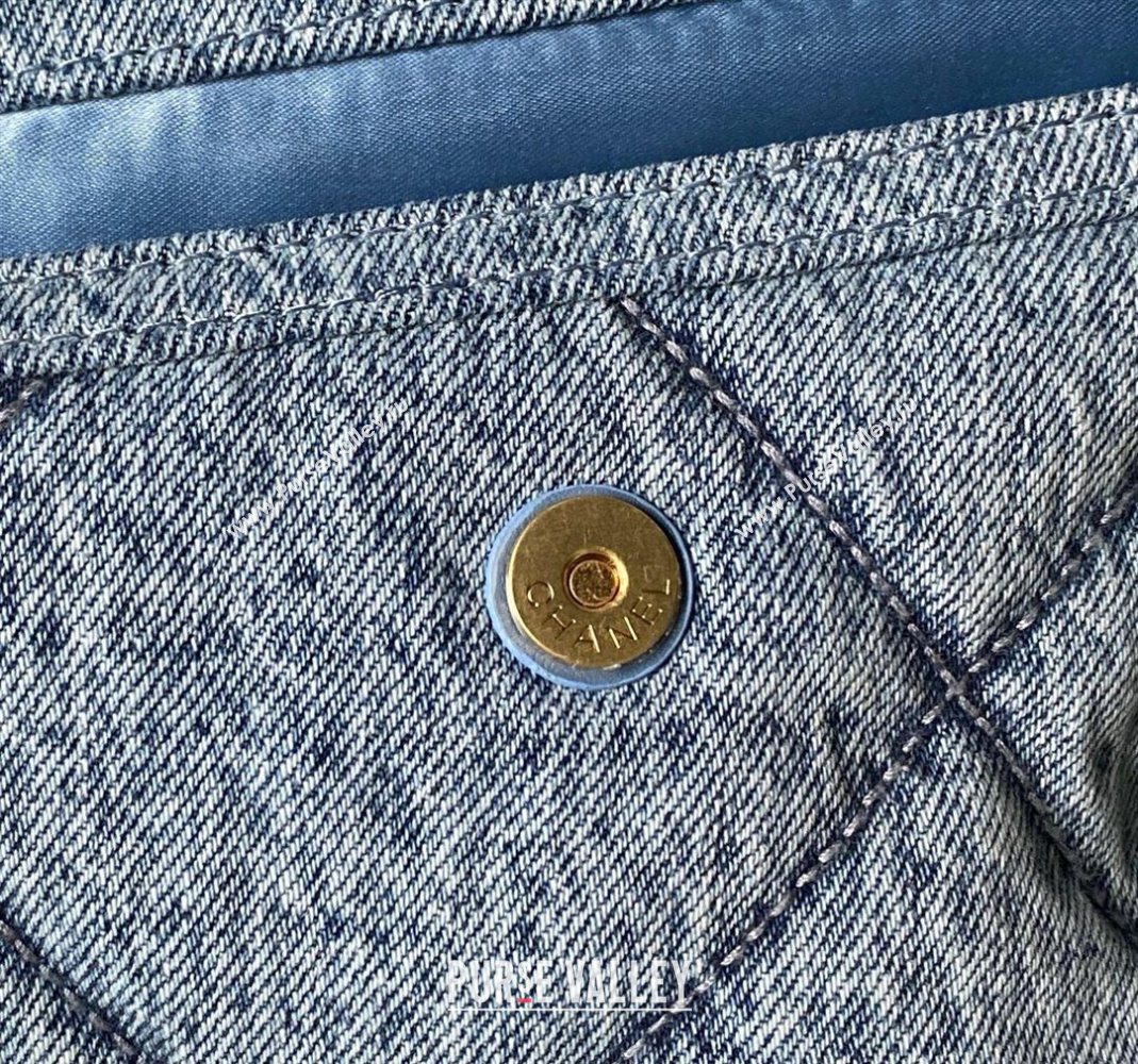 Chanel Washed Denim Shopping Bag with Pockets Blue2 2025 AS5740 (SSZ-251127067)