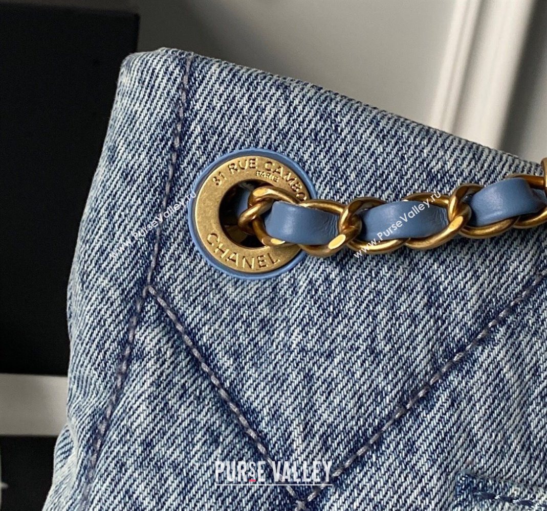 Chanel Washed Denim Shopping Bag with Pockets Blue2 2025 AS5740 (SSZ-251127067)