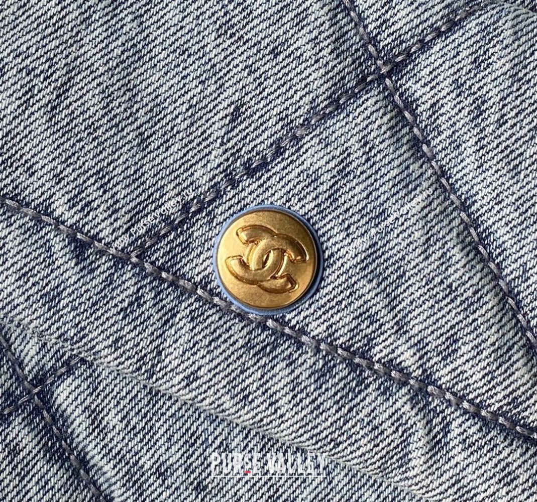 Chanel Washed Denim Maxi Flap bag with Pockets Blue2 2025 AS5727 (SSZ-251127063)